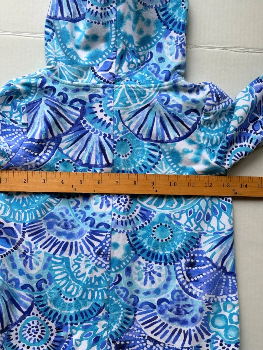 Lilly Pulitzer Girls Swim Cover Up Dress Size M (6-7) Blue Hooded Full Zip